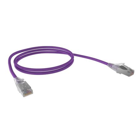 CERTECH Cat6A 26AWG S/FTP 10G RJ45 Patch Lead, Purple LSZH Jacket, 1.5m