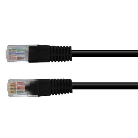 CERTECH Cat6 24AWG U/UTP RJ45 Patch Lead, 15m, Black PVC Jacket
