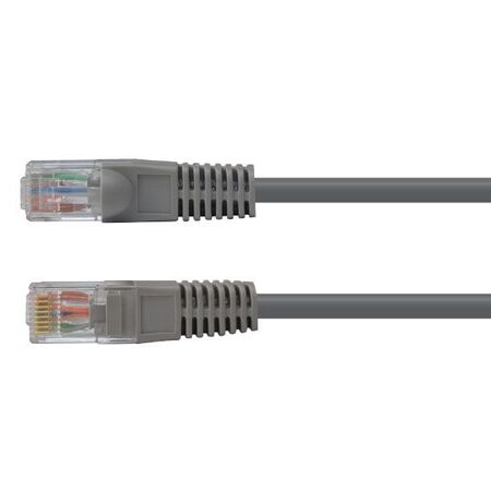 CERTECH Cat6 24AWG U/UTP RJ45 Patch Lead, 5m, Grey PVC Jacket
