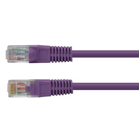 CERTECH Cat6 24AWG U/UTP RJ45 Patch Lead, 5m, Purple PVC Jacket
