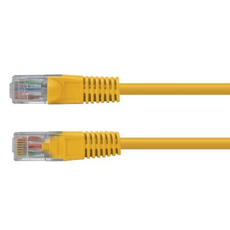 CERTECH Cat6 24AWG U/UTP RJ45 Patch Lead, 1m, Yellow PVC Jacket