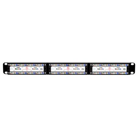 CERTECH 24 Port 19" Cat6 UTP Patch Panel, 110 Termination