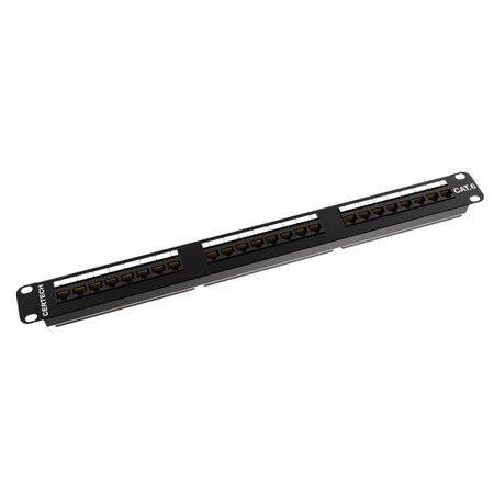 CERTECH 24 Port 19" Cat6 UTP Patch Panel, 110 Termination
