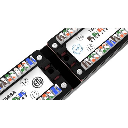 CERTECH 24 Port 19" Cat6 UTP Patch Panel, 110 Termination