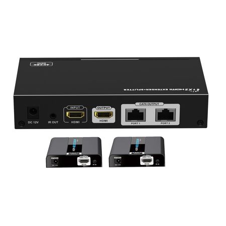 1 x 2 HDMI PoC Extender Splitter over Cat6. 4K@60Hz to 70 Metres