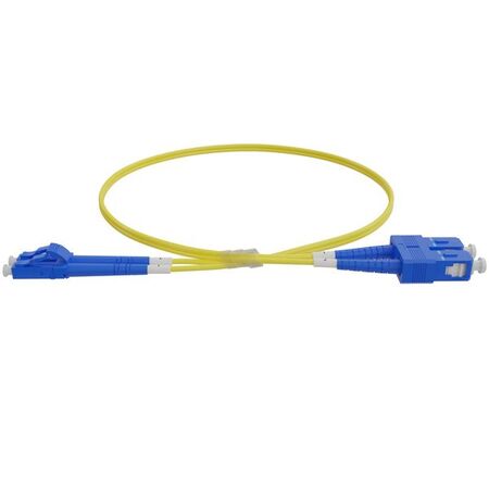 LC-SC OS2 (G657A1) Duplex Fibre Lead, Yellow LSZH Jacket - 25m