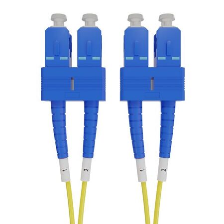 SC-SC OS2 (G657A1) Duplex Fibre Lead, Yellow LSZH Jacket - 7m