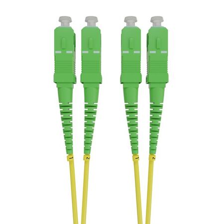 SCA-SCA OS2 (G657A1) Duplex Fibre Lead, Yellow LSZH Jacket - 20m