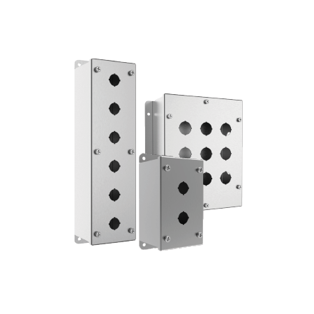 Control Stn SS 205x90x90 IP66/67 3x 30.8mm PB Hole