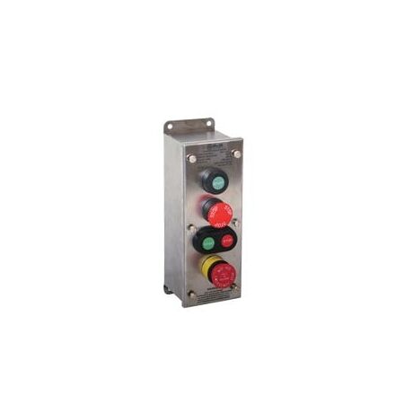 Ctrl Stn SS 159x90x90 DblPB Gn-L TBS/CBS