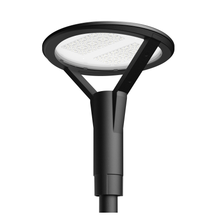 30W LED Post-Top, 4000K, 70 CRI, L7** lens, fits 60mm O/D round pole, black cast-aluminium case