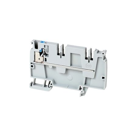 Allen-Bradley 1492-P Push-in Power Distribution Terminal 4mm 1 GND 1 Blue CON Entries End Grey