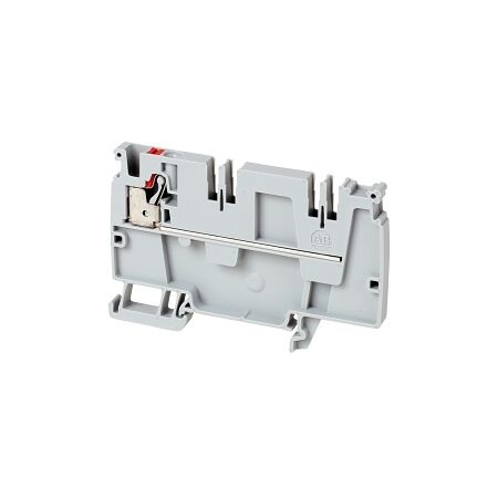 Allen-Bradley 1492-P Push-in Power Distribution Terminal 4mm 1 GND 1 Red Conductor Entries End Grey