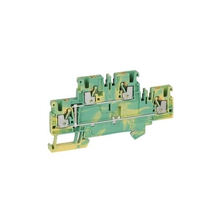 Allen-Bradley 1492-P Push-in Terminal 2.5mm 2 Levels Connected Ground 4 CON Entries Green Yellow