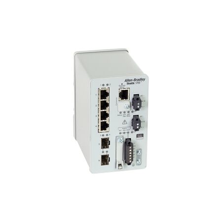 Allen-Bradley Stratix 5700 Managed Switch 6 Ports, 4 x 100MB Copper, 2 x 100MB Fiber SFP Slots,Full