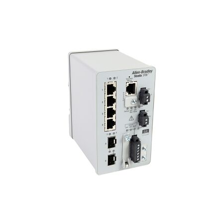 Allen-Bradley Stratix 5700 Managed Switch 6 Ports, 4 x 100MB Copper, 2 x 100MB Fiber SFP Slots,Lite
