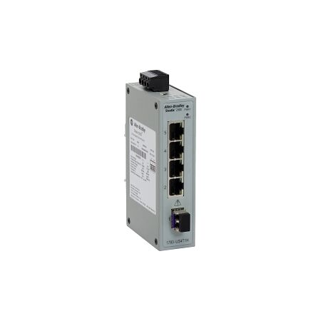 AB Stratix 2000 Unmanaged switch, 4 x 100MB copper ports, 1 x 100MB Singlemode fiber SFP port