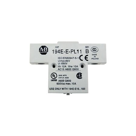 Allen-Bradley 194E Auxiliary Contact 1 N.O + 1 N.C LB for 194EE Front/Door mount 16 - 100A