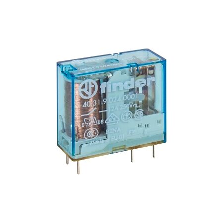 Finder 40 Series Miniature Printed Circuit Board Relay 10A 1 Changeover 24V DC Coil