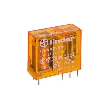 Finder 40 Series Miniature Printed Circuit Board Relay 8A 2 Changeover 240V AC Coil