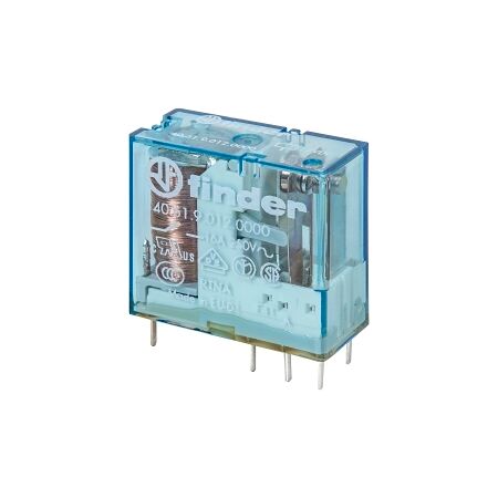 Finder 40 Series Miniature Printed Circuit Board Relay 10A 2 Changeover 12V DC Coil