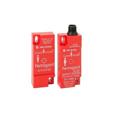 Allen-Bradley 440N Ferrogard FRS20 ABS Red Switch Actuator 24V DC 1A 2NC Safety 4Pin Micro QD