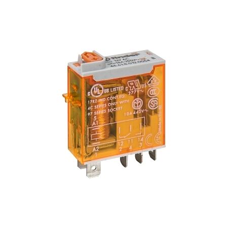 Finder 46 Series Miniature Relay 16A 1 CO 12V AC Coil with PB plus LED plus Mech. Indicator