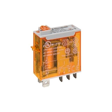 Finder 46 Series Miniature Relay 16A 1 CO 240V AC Coil with PB plus LED plus Mech. Indicator