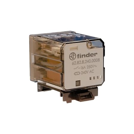 Finder 62 Series Power Relay Flange Mount 16A 2CO 24V DC Coil with Mounting Bracket