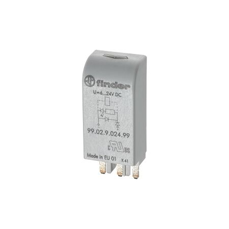 Finder 99 Series Green LED plus Varistor Module 110 to 240V AC DC