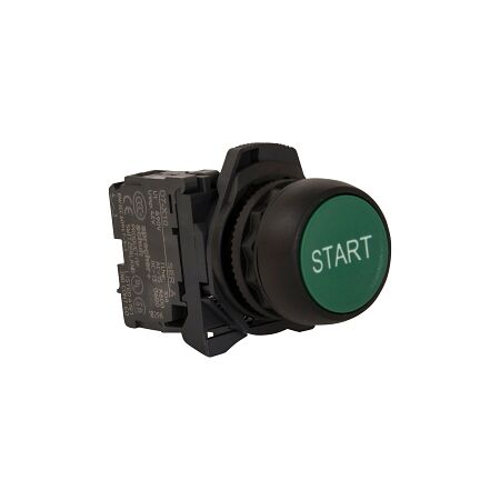 Sprecher and Schuh D7 Pushbutton 22.5 mm Hangsell Pack Plastic MOM Flush Green Cap START Non Ill 1NO