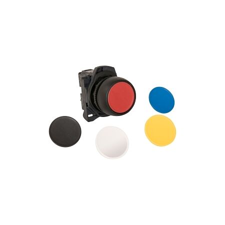Sprecher and Schuh D7 Pushbutton 22.5mm Hangsell Pack Plastic Flush Operator 1 NC Multi Colour Caps