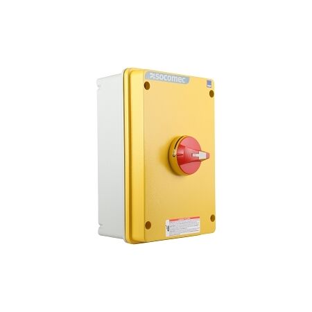 Socomec ISO Enclosed Isolator, IP 65 Aluminium Yellow, Handle - Red, 3P 160A