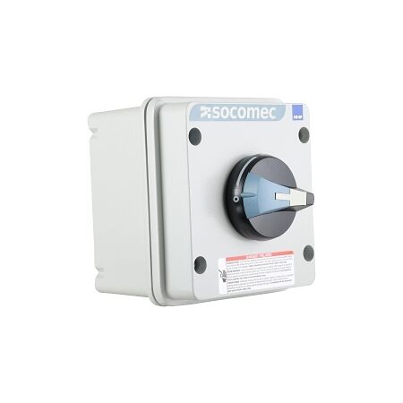 Socomec ISO Enclosed Isolator, IP 65 Aluminium Grey, Handle - Blue, 3P 40A