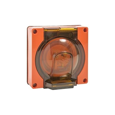 NHP ISO Appliance Inlet, 3 Flat Pins 10A 250V AC, w/o Base, Resistant Orange