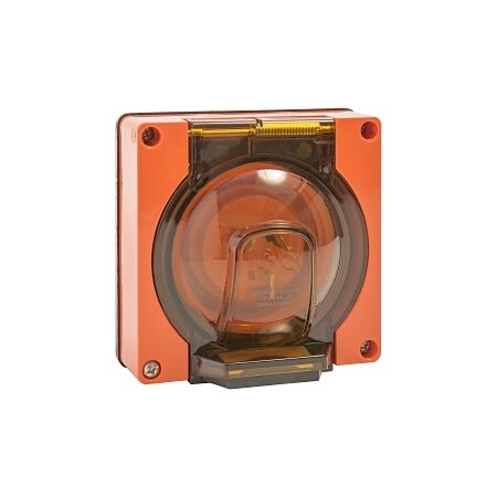 NHP ISO Appliance Inlet, 3 Flat Pins 15A 250V AC, w/o Base, Resistant Orange