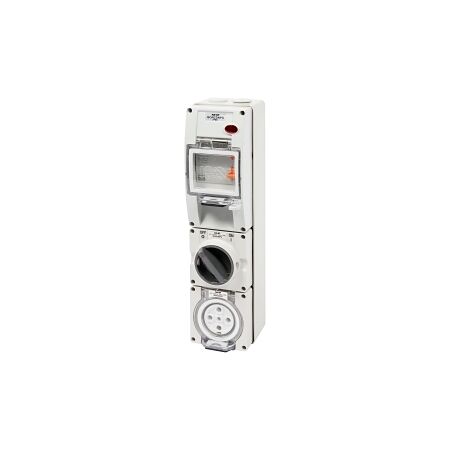 NHP ISO Switched Socket Outlet - RCD, 3 Flat Pins 15A 250V AC, w/ Base - Inline, RW