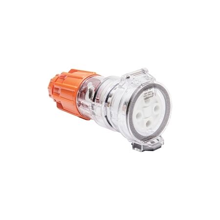 NHP ISO Extension Socket, 4 Round Pins 40A 500V AC, Electric Orange