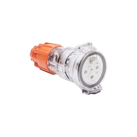 NHP ISO Extension Socket, 5 Round Pins 32A 500V AC, Electric Orange