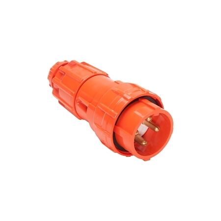 NHP ISO Plug - Straight, 4 Round Pins, 40A 500V AC, Resistant Orange
