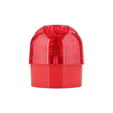 Klaxon Sonos Sounder Beacon LED 1 Alarm 32 Tones 102B IP65 110-230V DC Surface Mount Lens Red