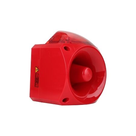 Klaxon Nexus 105 LED Beacon Sounder 3 Alarms 64 Tones 105dB IP66 10-60V DC Wall Mnt Red