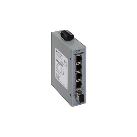 AB Stratix 2000 Unmanaged switch, 4 x 100MB copper ports, 1 x 100MB Multimode fiber SFP port