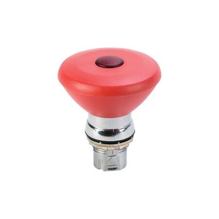 Allen-Bradley 800F E Stop 22.5mm Head Only Metal Mushroom Head Push Pull 60mm Red Illuminated