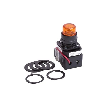 Allen-Bradley 800H Pilot Light 30.5mm Complete Plastic FS Push To Test INC TRANF 240V AC Amber