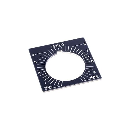 Allen-Bradley 800H Legend Plate 47 X47mm, Potentiometer,SPEED Graduated Markings, Grey