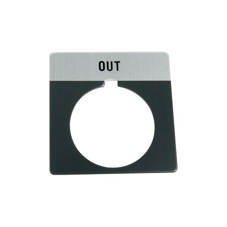 Allen-Bradley 800T Legend Plate 46 x 47mm Gray OUT for 30.5mm Pushbutton