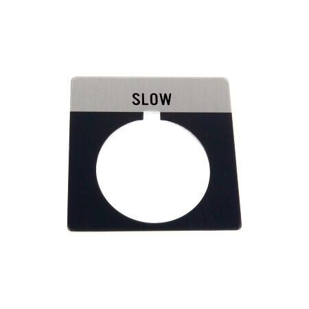 Allen-Bradley 800T Legend Plate 46 x 47mm Gray SLOW for 30.5mm Pushbutton