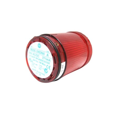 Allen-Bradley 855E Control Tower Stack Light 50mm Steady Incandescent 24V AC DC Full Voltage Red