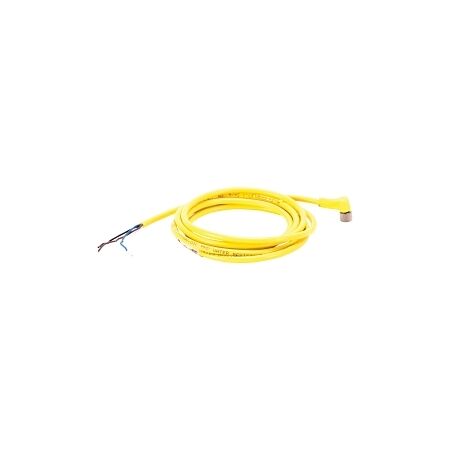 AB 889P Cordset Cable PVC Yellow 4 Pin 24AWG Pico Female Right Angle M8 Unshielded 2m